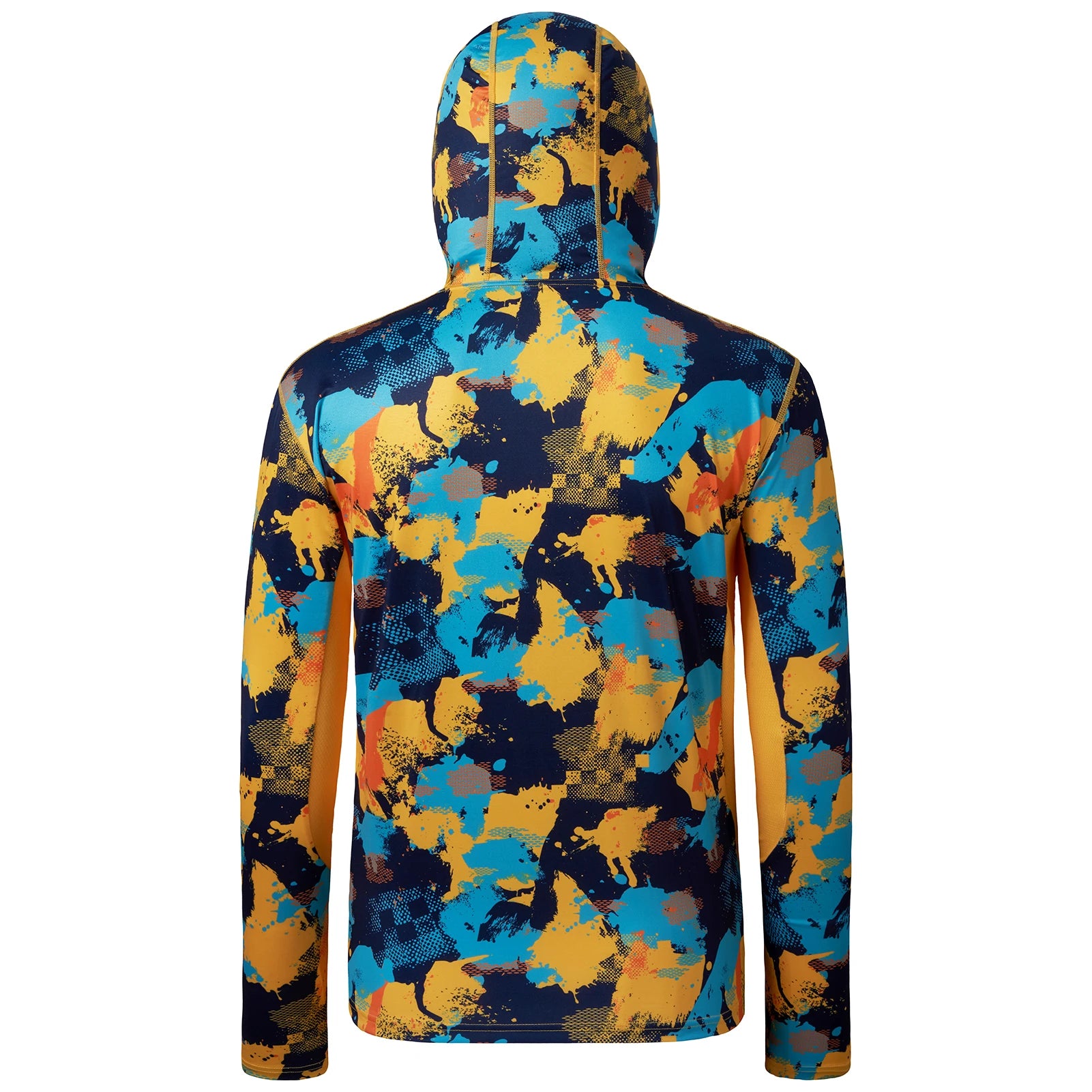 BASSDASH - Sudadera con capucha de manga larga para hombre, con protección solar, para pesca, senderismo, UPF 50+, camuflaje, con mascarilla y polaina ligera para el cuello