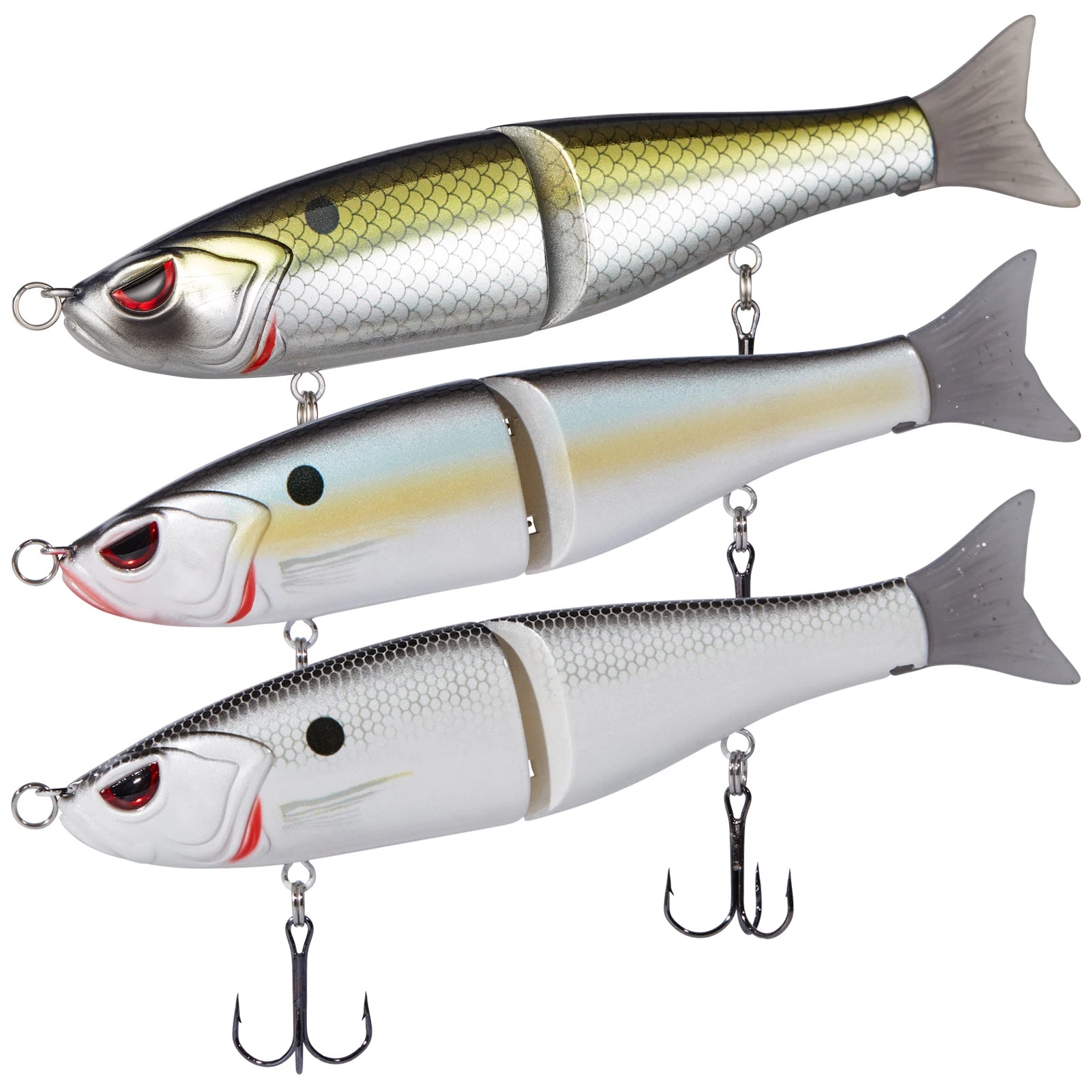 Bassdash Swimbaits - Señuelos deslizantes , 17,8 cm/62,5 g y 11,5 cm/18,4 g