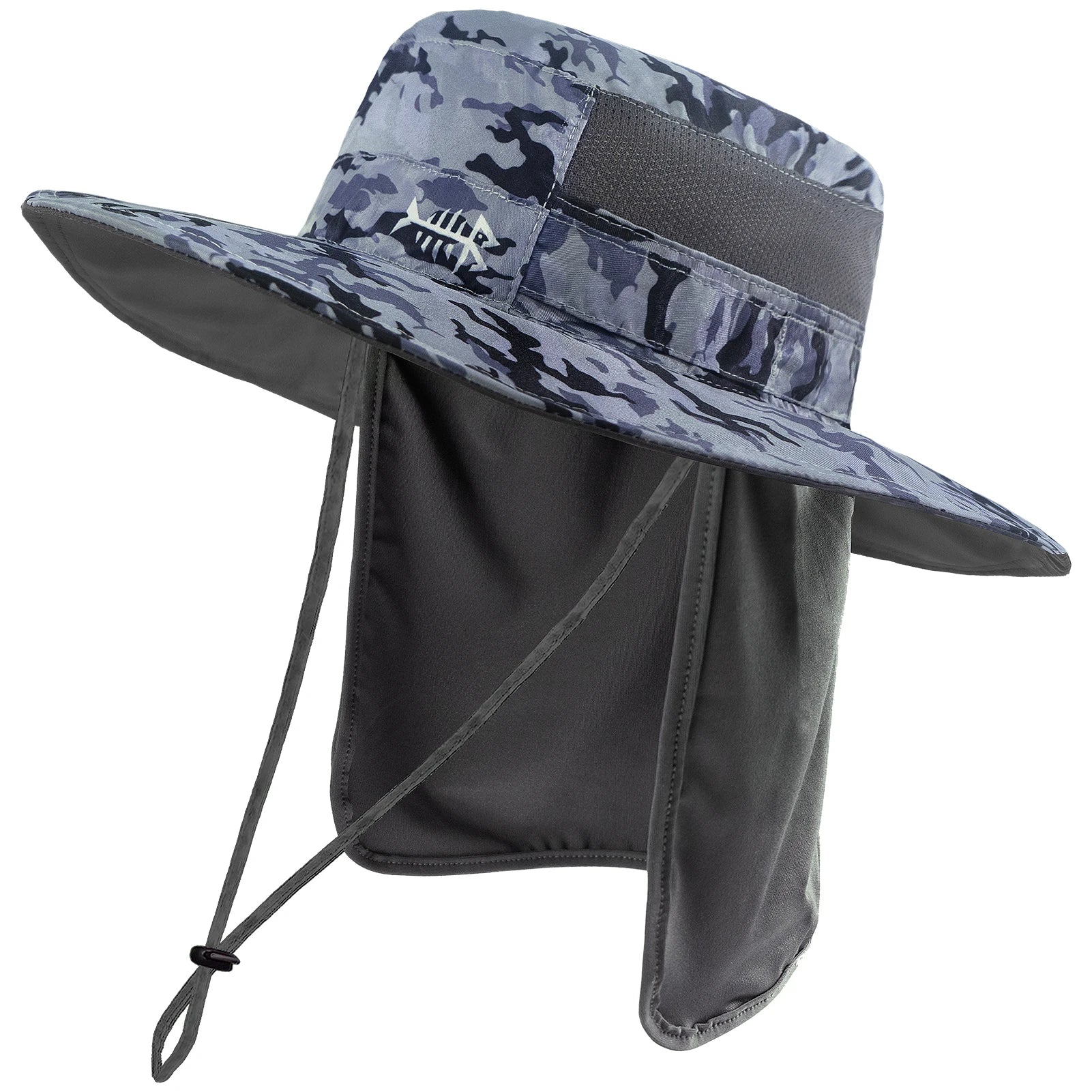 Bassdash - Sombrero de pesca desmontable con protección solar UPF 50+, resistente al agua y con solapa de cuello desmontable, ideal para senderismo y acampada