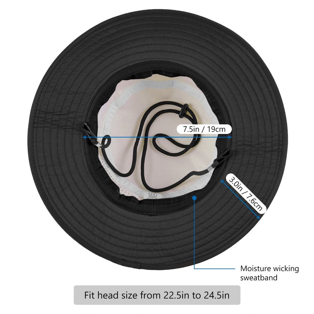 BASSDASH UPF 50+ Water-Resistant Fishing Bucket Hat with Laser Perforated Mesh Adjustable for Men Women Outdoor Hiking