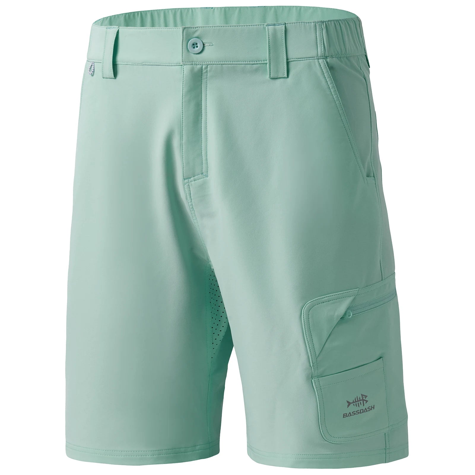 Pantalones cortos de pesca Bassdash para hombre, resistentes al agua, con bolsillos con cremallera, de secado rápido, de camuflaje, tácticos, para golf y senderismo