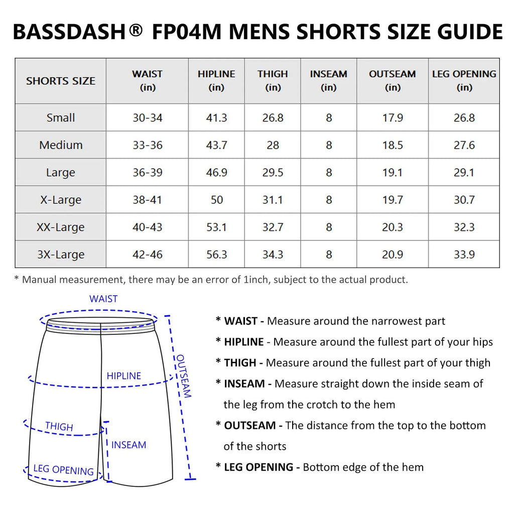 Bassdash Men's 8” Fishing Water Shorts Quick Dry UPF 50+ Lightweight Cargo Hiking Kayaking Casual Bottom
