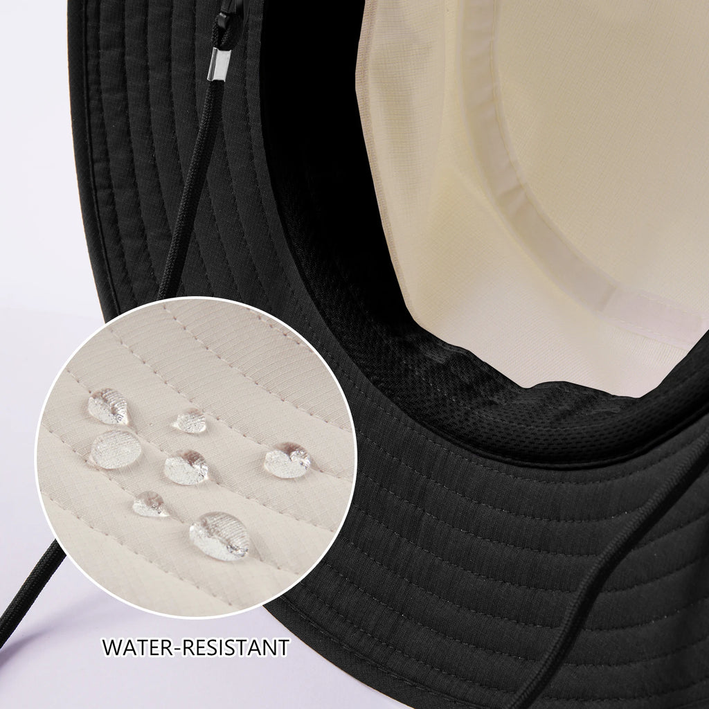 BASSDASH UPF 50+ Water-Resistant Fishing Bucket Hat with Laser Perforated Mesh Adjustable for Men Women Outdoor Hiking