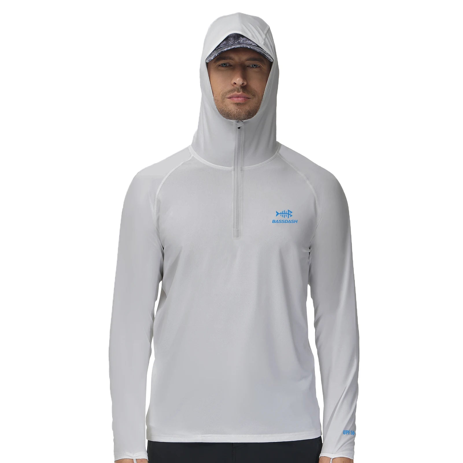BASSDASH Men’s 1/4 Zip Fishing Hoodie Shirt UPF 50+ Quick Dry Performance Long Sleeve Sun Protection FS24M