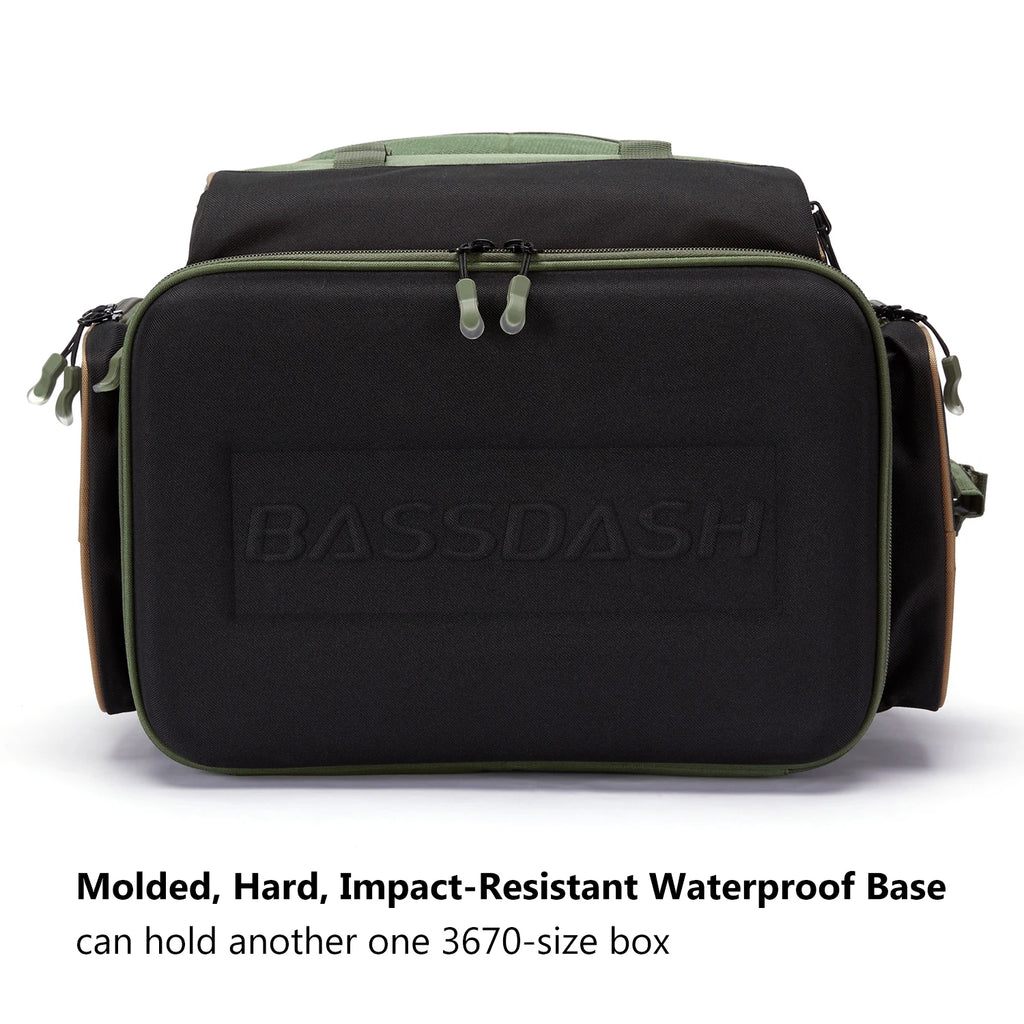 Mochila táctica verde militar Bassdash para pesca, bolsa de hombro con funda protectora para lluvia SD2