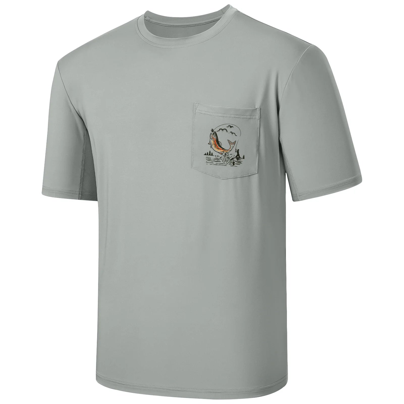 Camiseta de pesca Bassdash para hombre con protección solar UPF 50+, manga corta con bolsillo, secado rápido, protección solar UV, informal, para exteriores, FS46M
