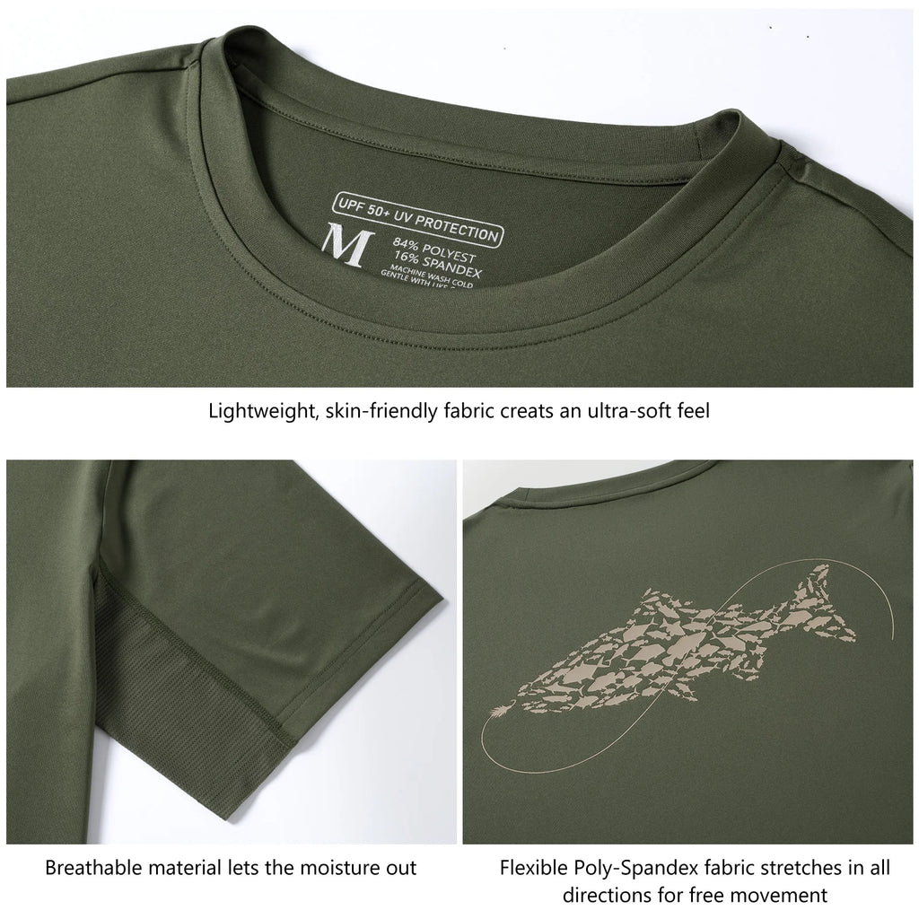 Bassdash Men’s Graphic T-Shirts Short Sleeve Fishing Shirt UPF 50+ Moisture Wicking UV Sun Protection FS36M