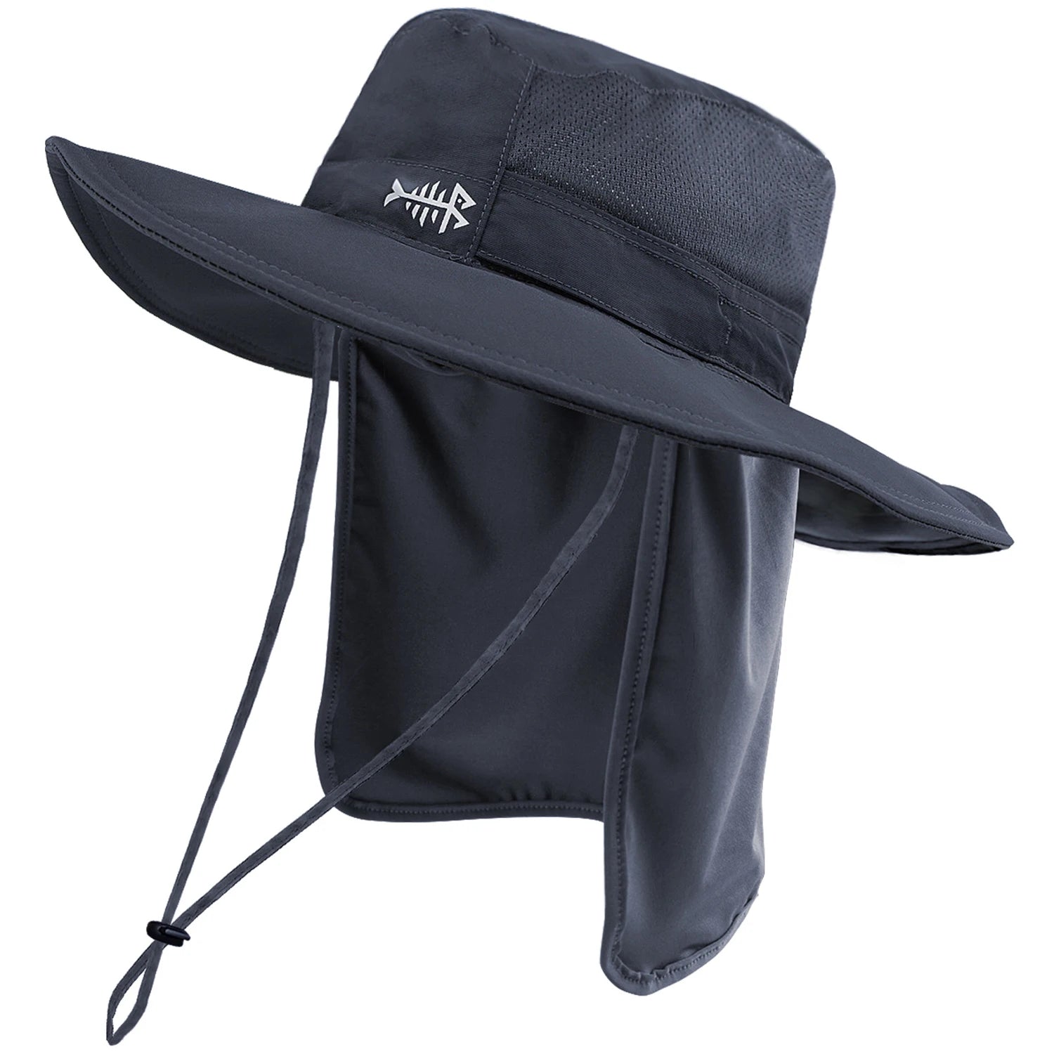 Bassdash - Sombrero de pesca desmontable con protección solar UPF 50+, resistente al agua y con solapa de cuello desmontable, ideal para senderismo y acampada