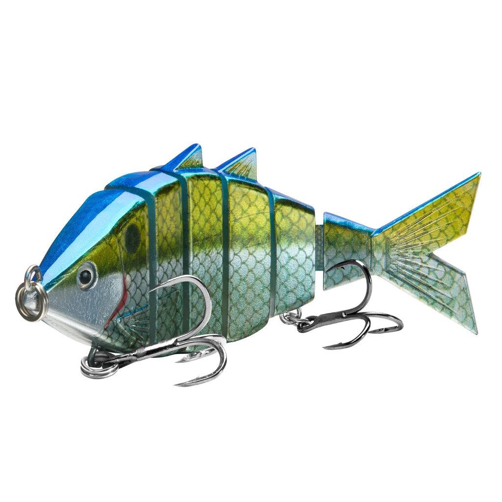 Señuelo de pesca duro multiarticulado BASSDASH Bone Swimbait   con segmentos de corte angular de 3,7 pulgadas/0,66 oz