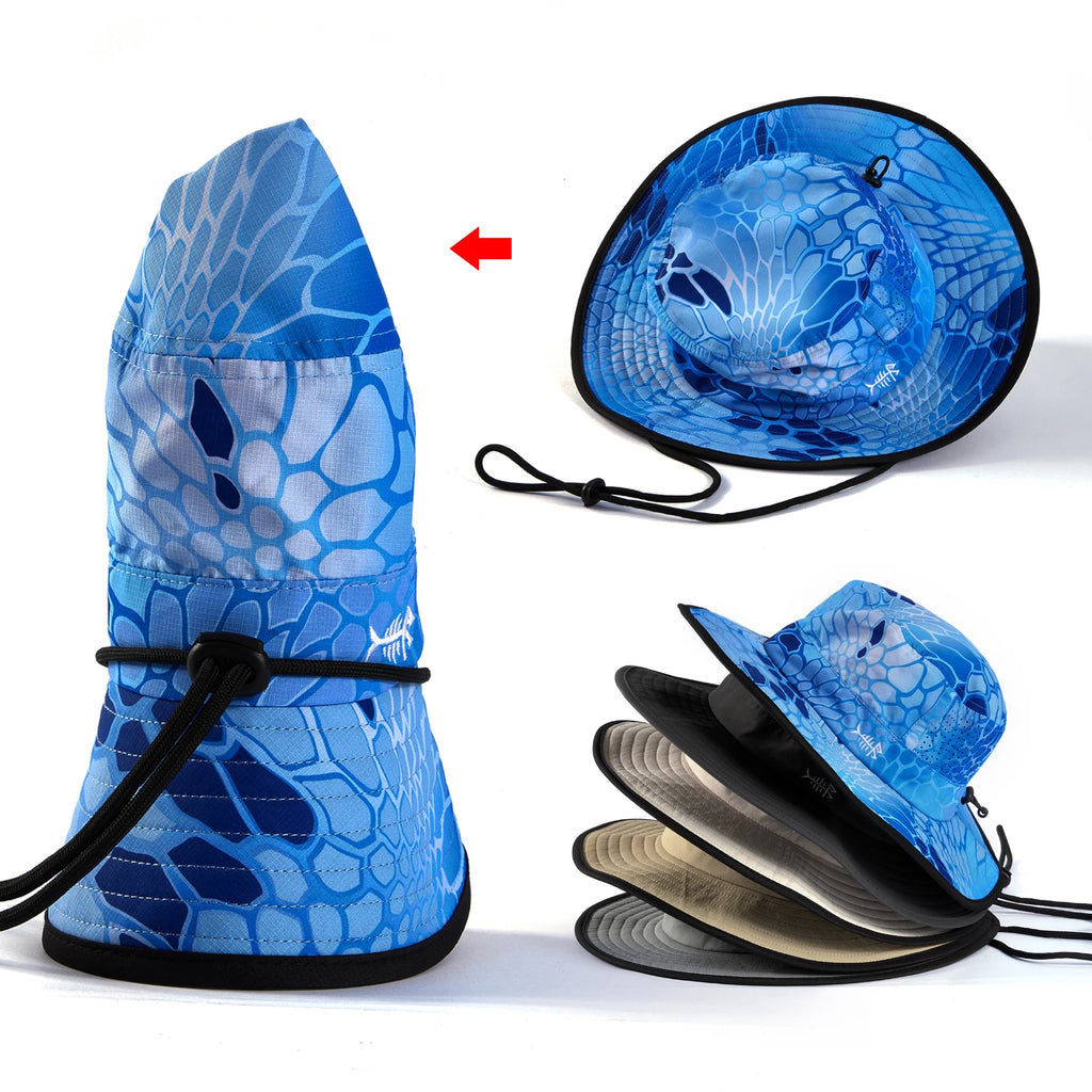 BASSDASH UPF 50+ Water-Resistant Fishing Bucket Hat with Laser Perforated Mesh Adjustable for Men Women Outdoor Hiking