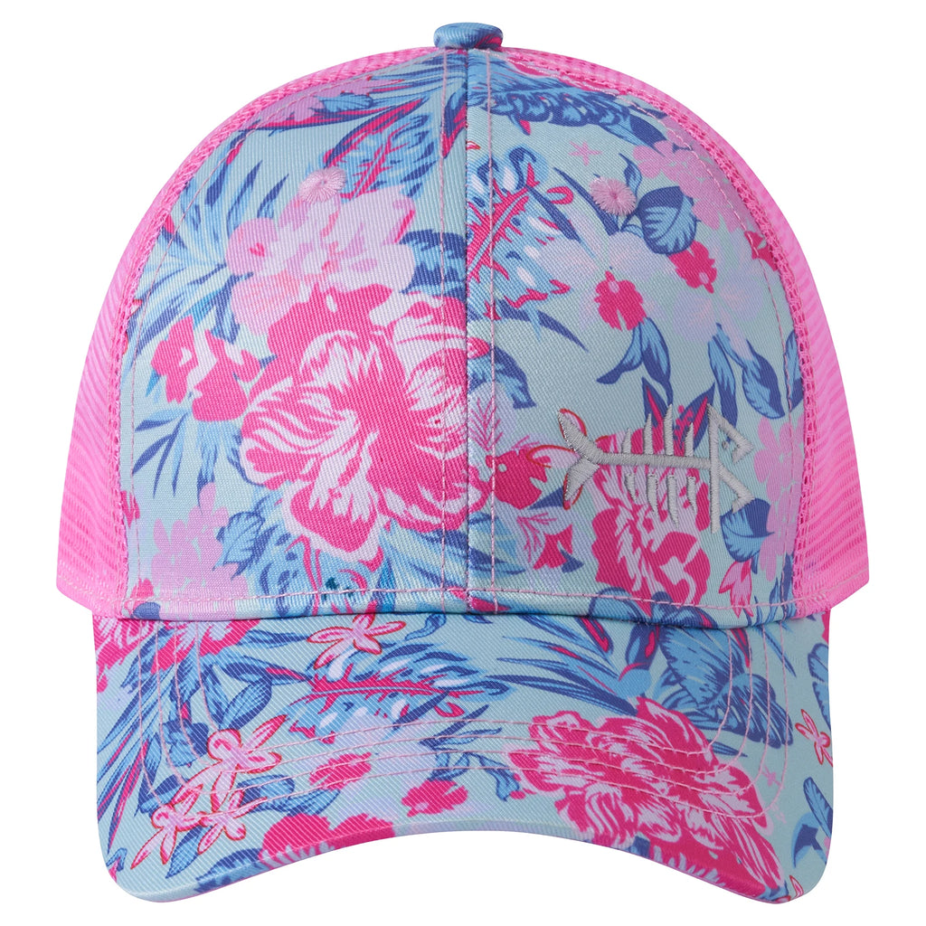 Gorra de golf Bassdash Altimate Fishing con parte trasera de malla para hombre y mujer, ajustable, con visera de béisbol y estampado de camuflaje de flamencos