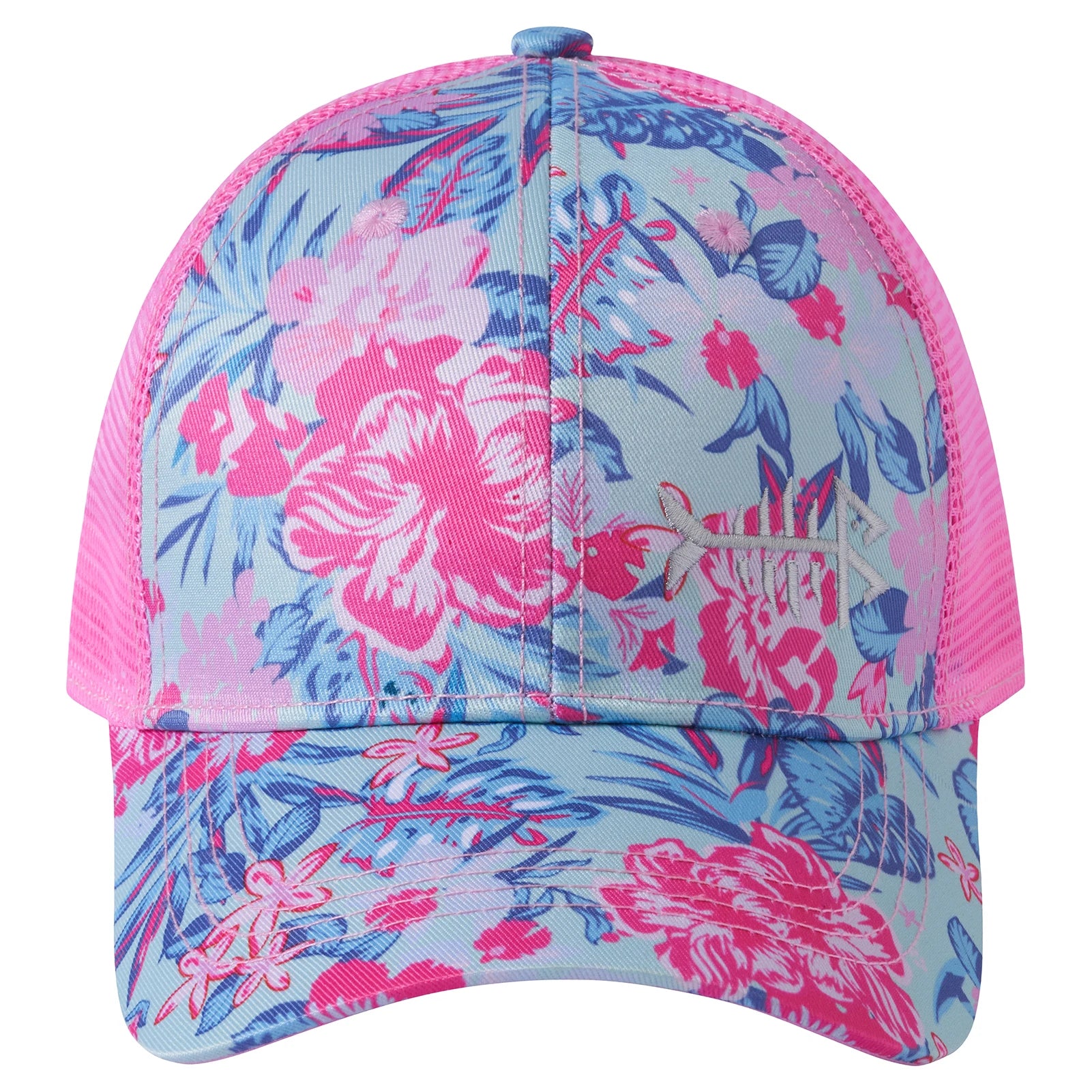 Gorra de golf Bassdash Altimate Fishing con parte trasera de malla para hombre y mujer, ajustable, con visera de béisbol y estampado de camuflaje de flamencos