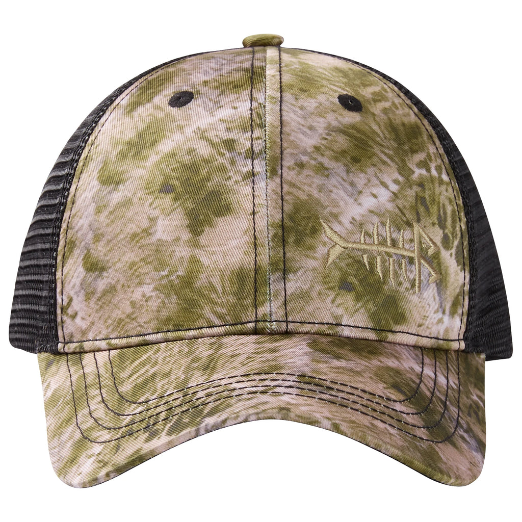 Gorra de golf Bassdash Altimate Fishing con parte trasera de malla para hombre y mujer, ajustable, con visera de béisbol y estampado de camuflaje de flamencos