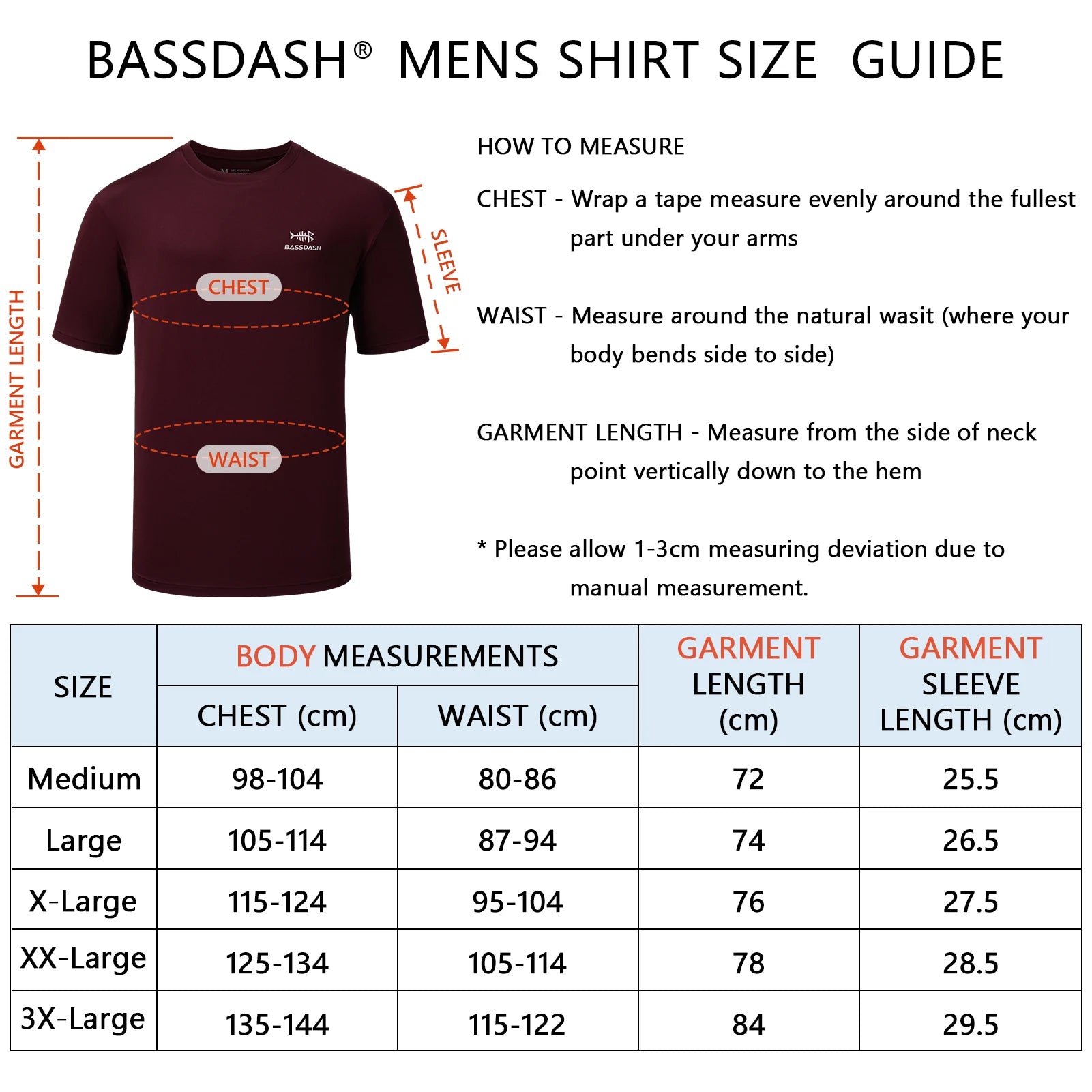 BASSDASH Camisetas de pesca de manga corta UPF 50+ para hombres Camisetas de alto rendimiento con protección solar UV para senderismo