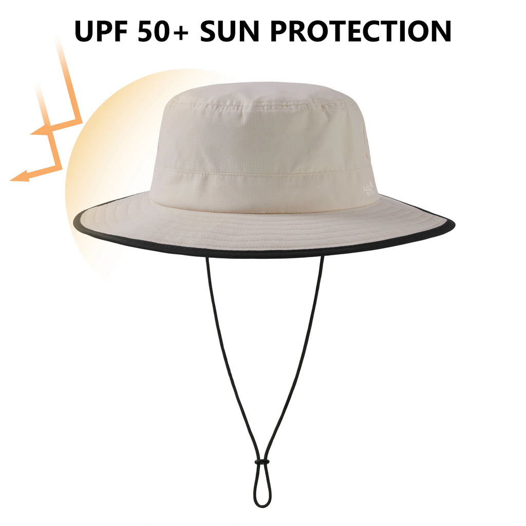 BASSDASH UPF 50+ Water-Resistant Fishing Bucket Hat with Laser Perforated Mesh Adjustable for Men Women Outdoor Hiking