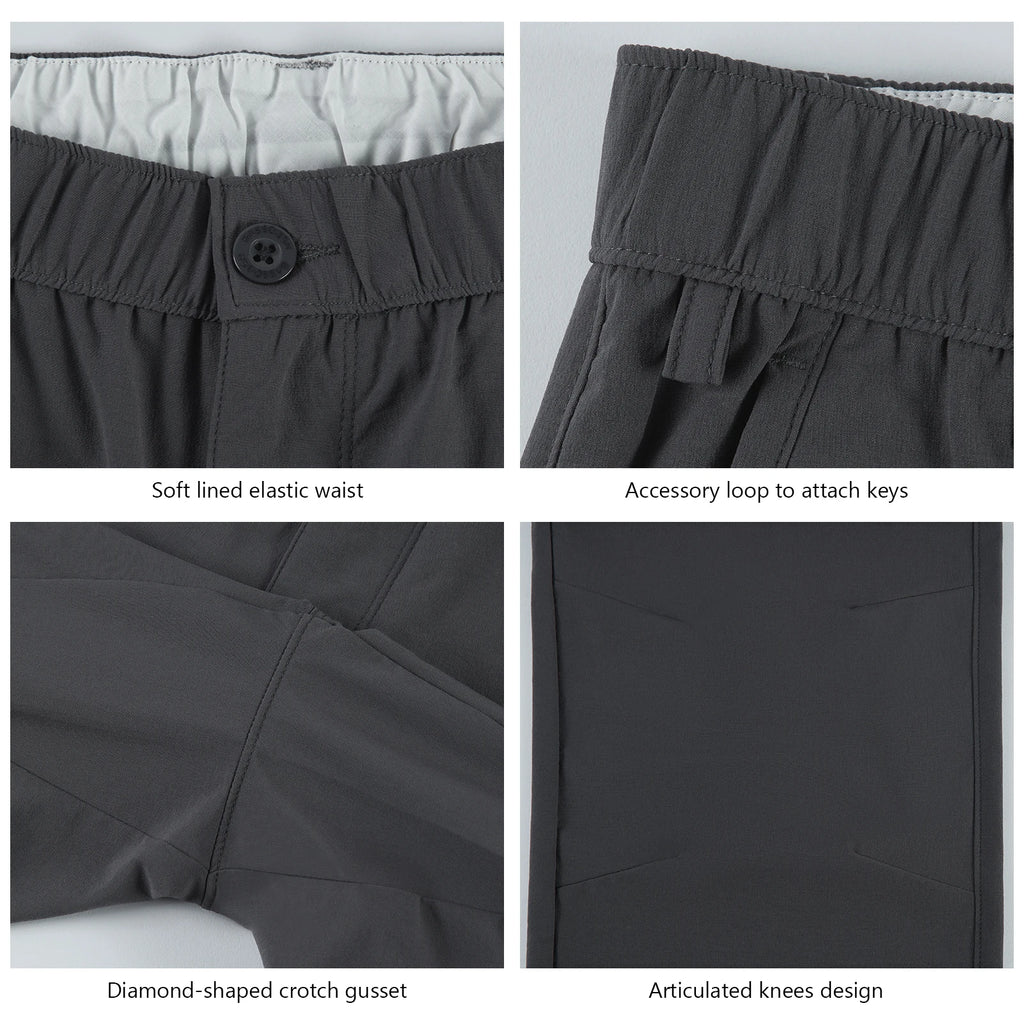 Pantalones cargo de pesca para hombre BASSDASH, resistentes al agua, de secado rápido, ligeros, UPF 50+ para senderismo al aire libre, cintura elástica