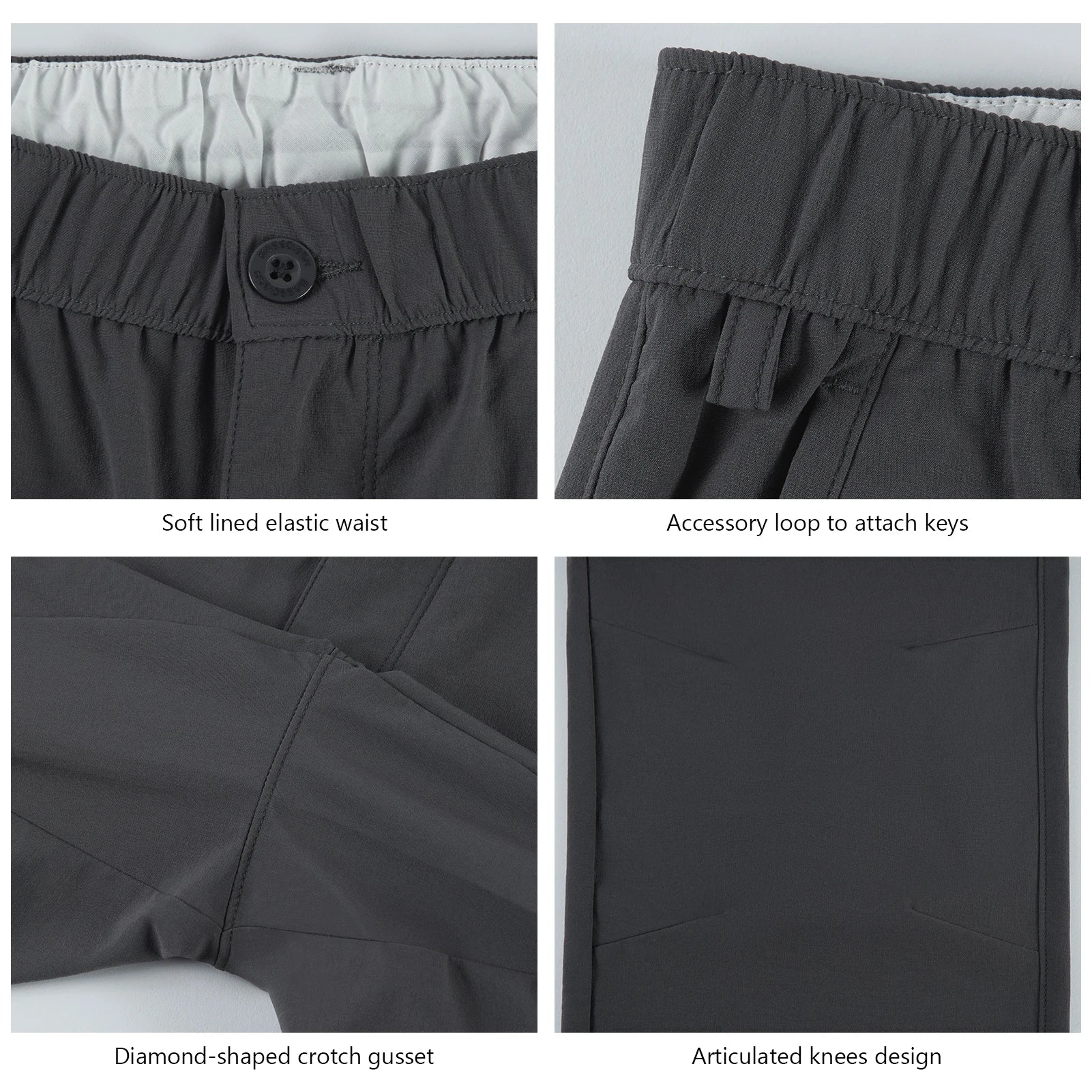 Pantalones cargo de pesca para hombre BASSDASH, resistentes al agua, de secado rápido, ligeros, UPF 50+ para senderismo al aire libre, cintura elástica