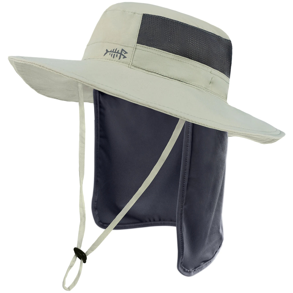 Bassdash - Sombrero de pesca desmontable con protección solar UPF 50+, resistente al agua y con solapa de cuello desmontable, ideal para senderismo y acampada