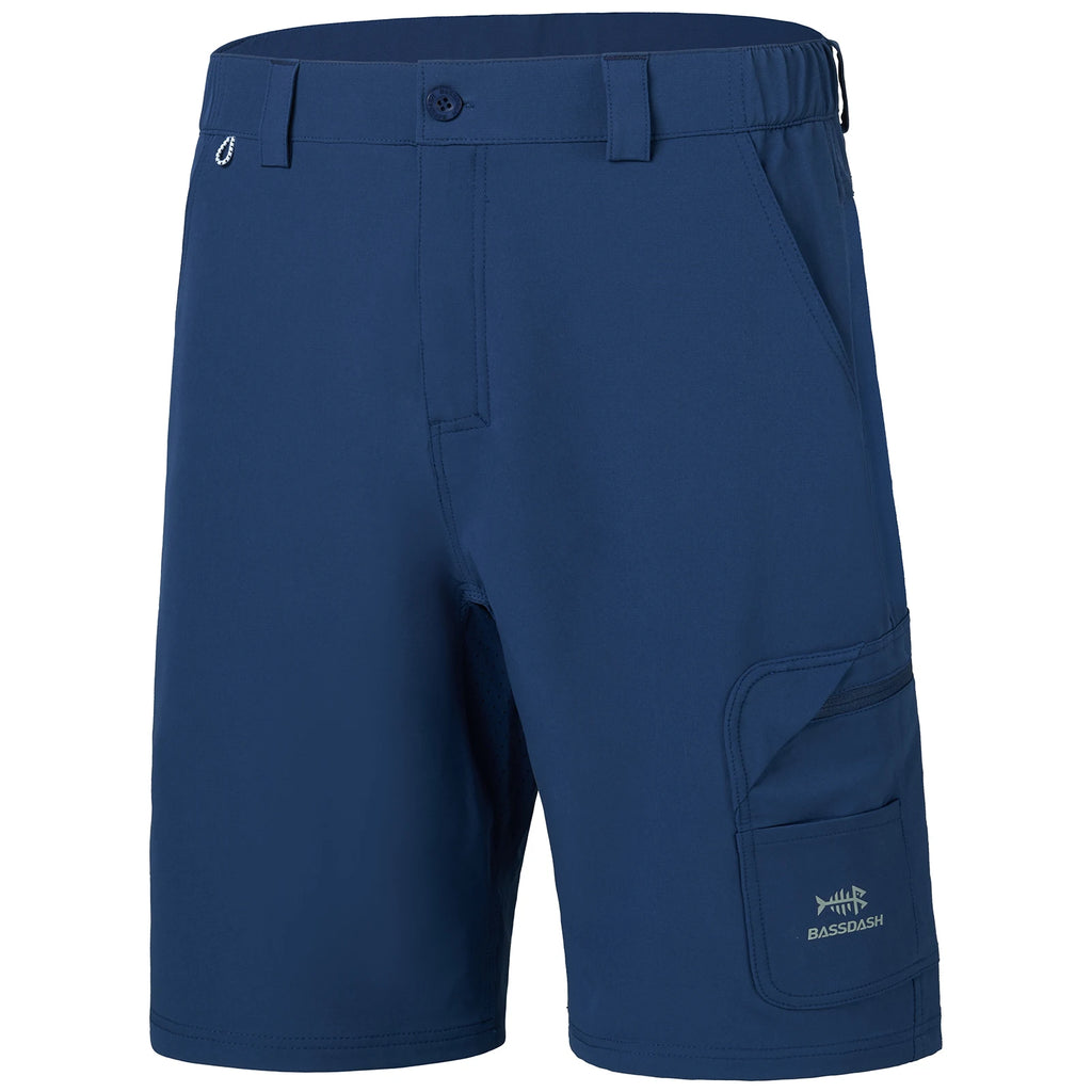 Pantalones cortos de pesca Bassdash para hombre, resistentes al agua, con bolsillos con cremallera, de secado rápido, de camuflaje, tácticos, para golf y senderismo