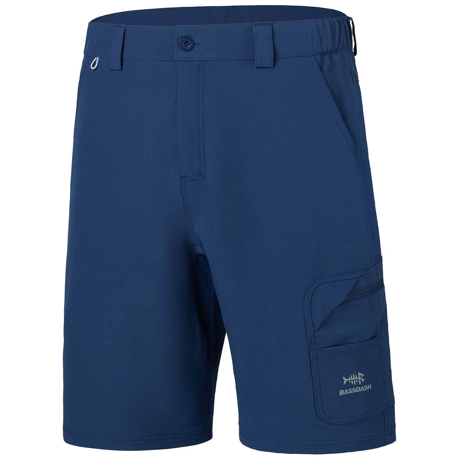 Pantalones cortos de pesca Bassdash para hombre, resistentes al agua, con bolsillos con cremallera, de secado rápido, de camuflaje, tácticos, para golf y senderismo