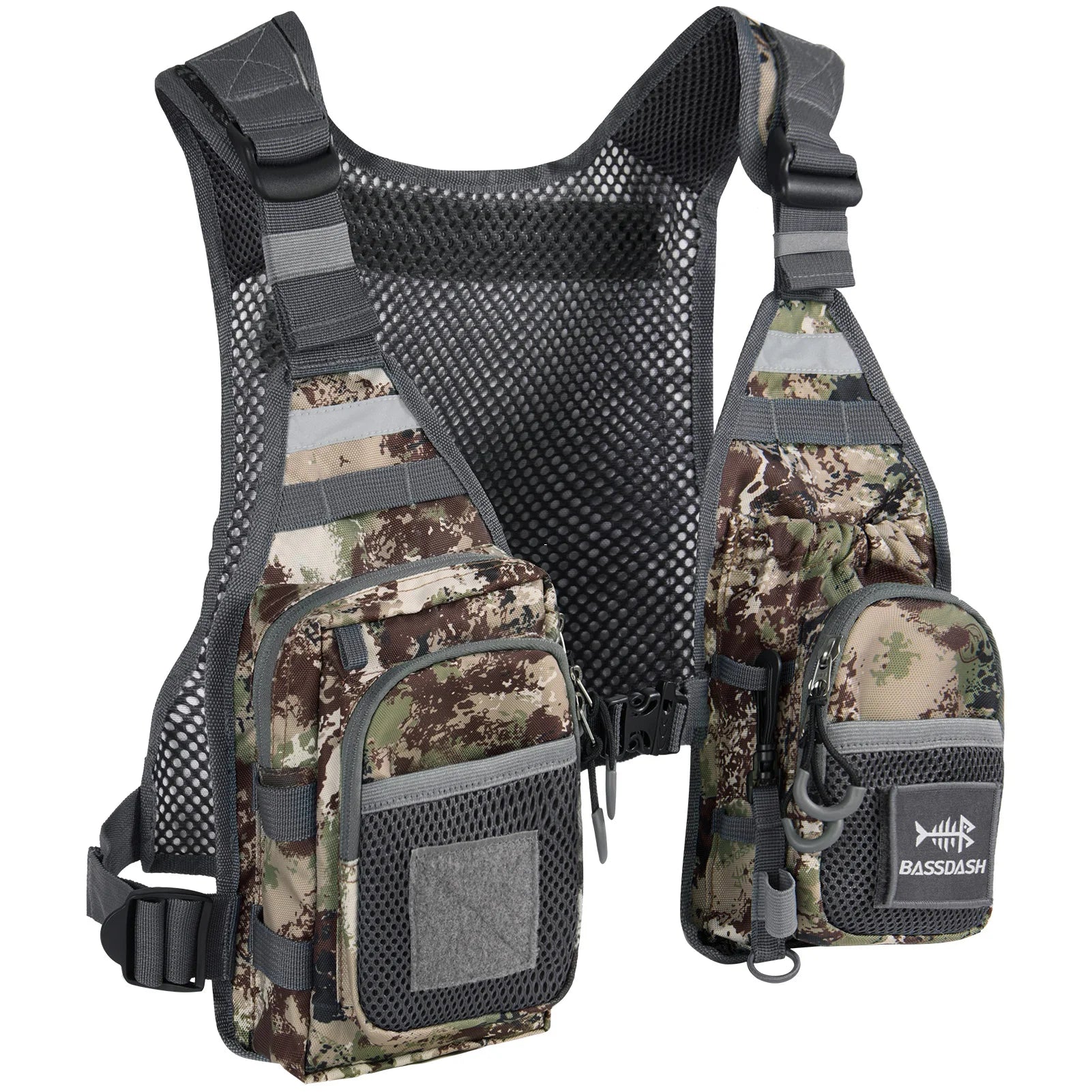 Chaleco de pesca con mosca ultraligero Bassdash  para hombres y mujeres, mochila de pecho portátil, talla única