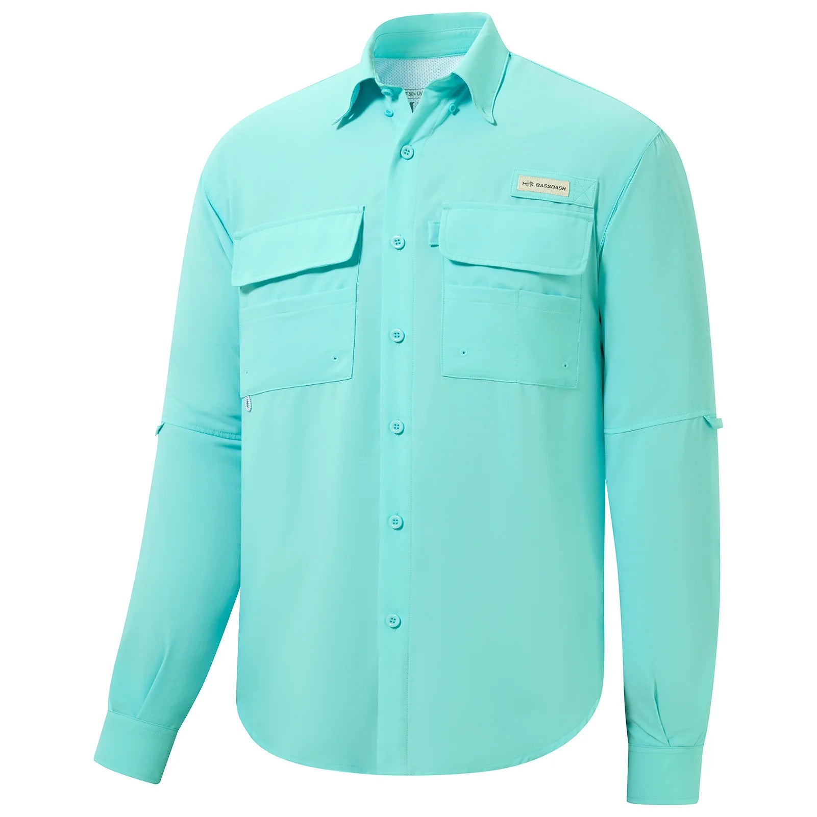 BASSDASH Men's UPF 50 Long Sleeve Fishing Button Down Shirt Performance Quick Dry FS21M