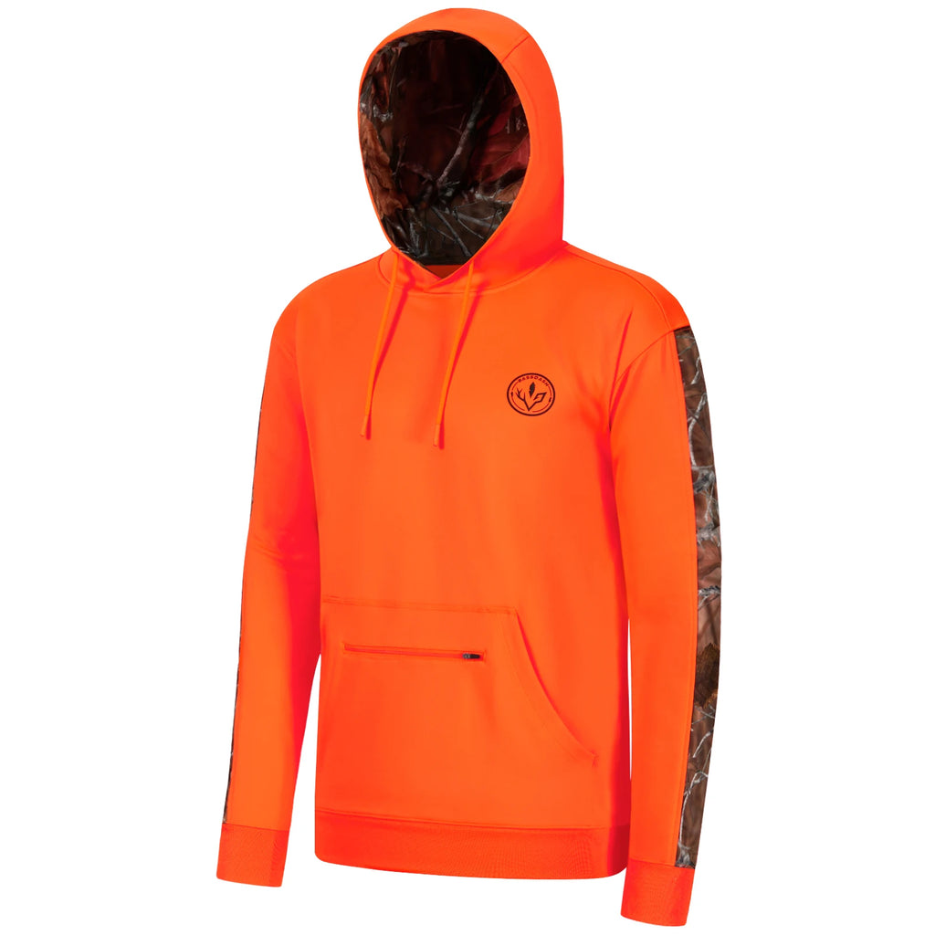 BASSDASH Sudadera con capucha de polar para caza para hombre, de peso medio, resistente al agua, de alto rendimiento, con camuflaje, para pesca al aire libre