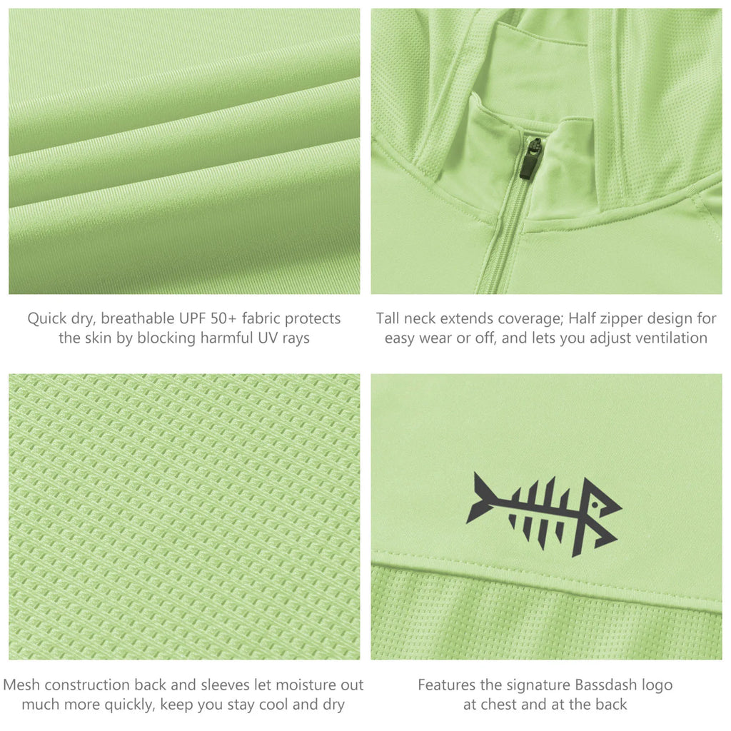 Bassdash - Sudadera informal con capucha para mujer, UPF 50+, manga larga, para exteriores, pesca, senderismo
