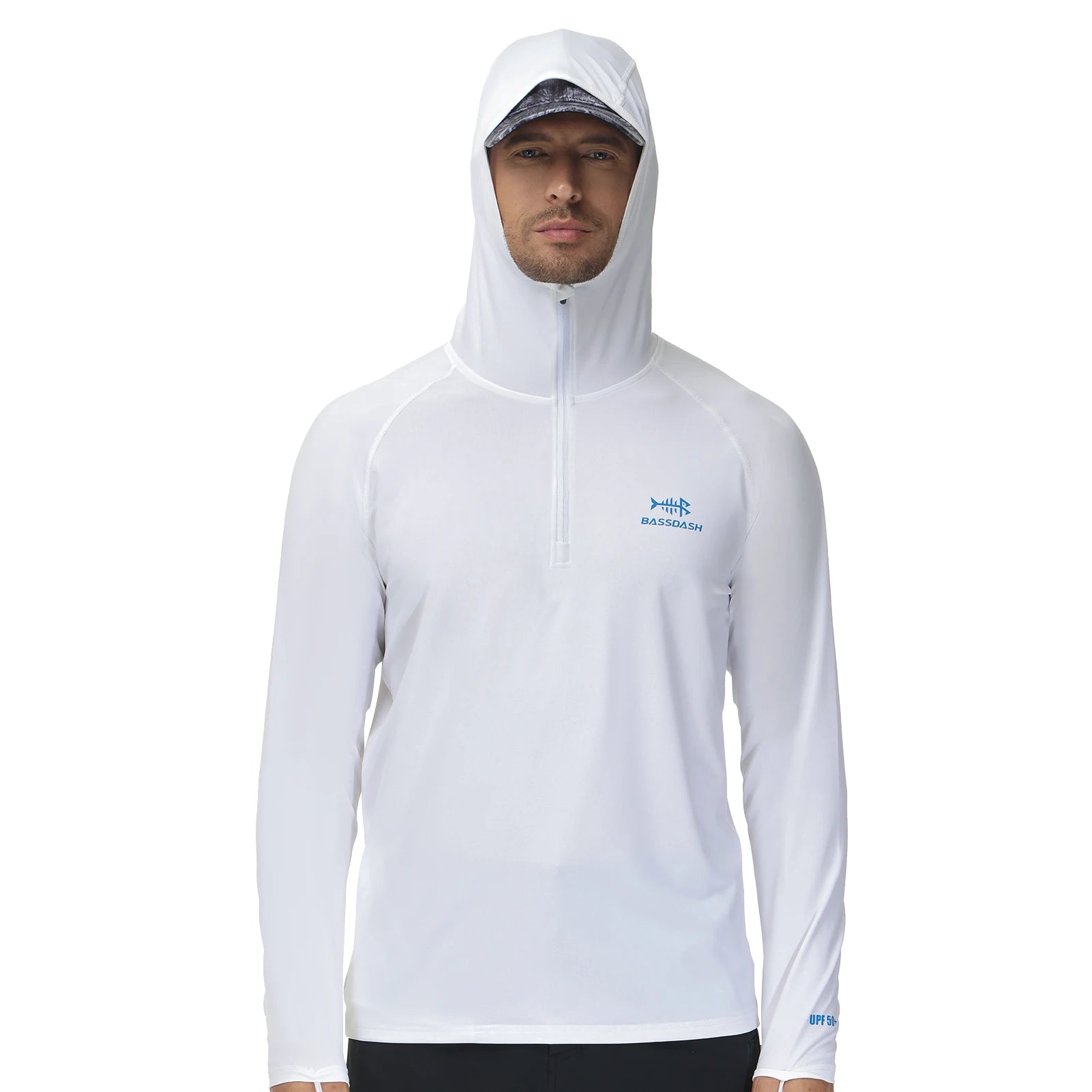 BASSDASH Men’s 1/4 Zip Fishing Hoodie Shirt UPF 50+ Quick Dry Performance Long Sleeve Sun Protection FS24M