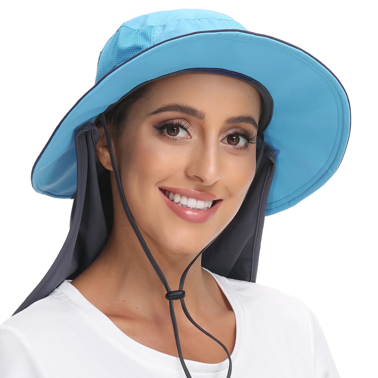 Sombrero Bassdash para mujer con protección solar UPF 50, con abertura para la cola y solapa en el cuello, resistente al agua, para pesca al aire libre