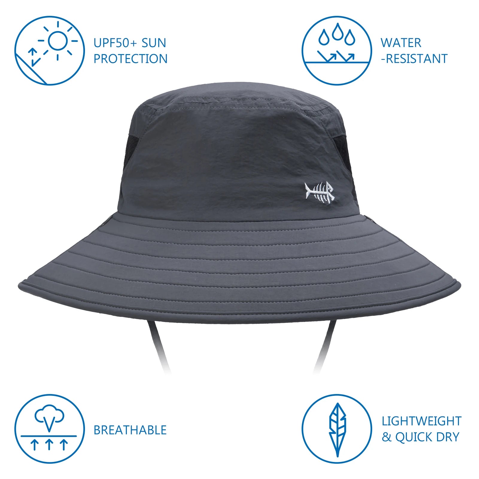 Bassdash UPF 50+ Breathable Sun Hat with Removable Face Cover and Neck Flap Unisex Water Resistant Wide Brim Bucket Hat