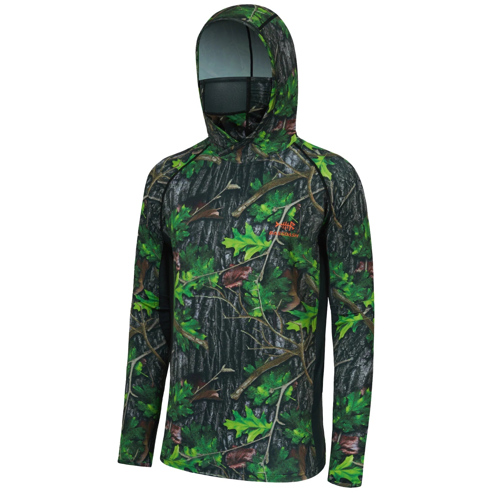 Camisas de caza Bassdash UPF 50+ para hombre con máscara y sudadera de pesca de camuflaje de manga larga