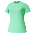 BASSDASH Camiseta de manga corta con cuello redondo y FPS 50+ para mujer, protección solar, refrescante, para pesca, senderismo, informal
