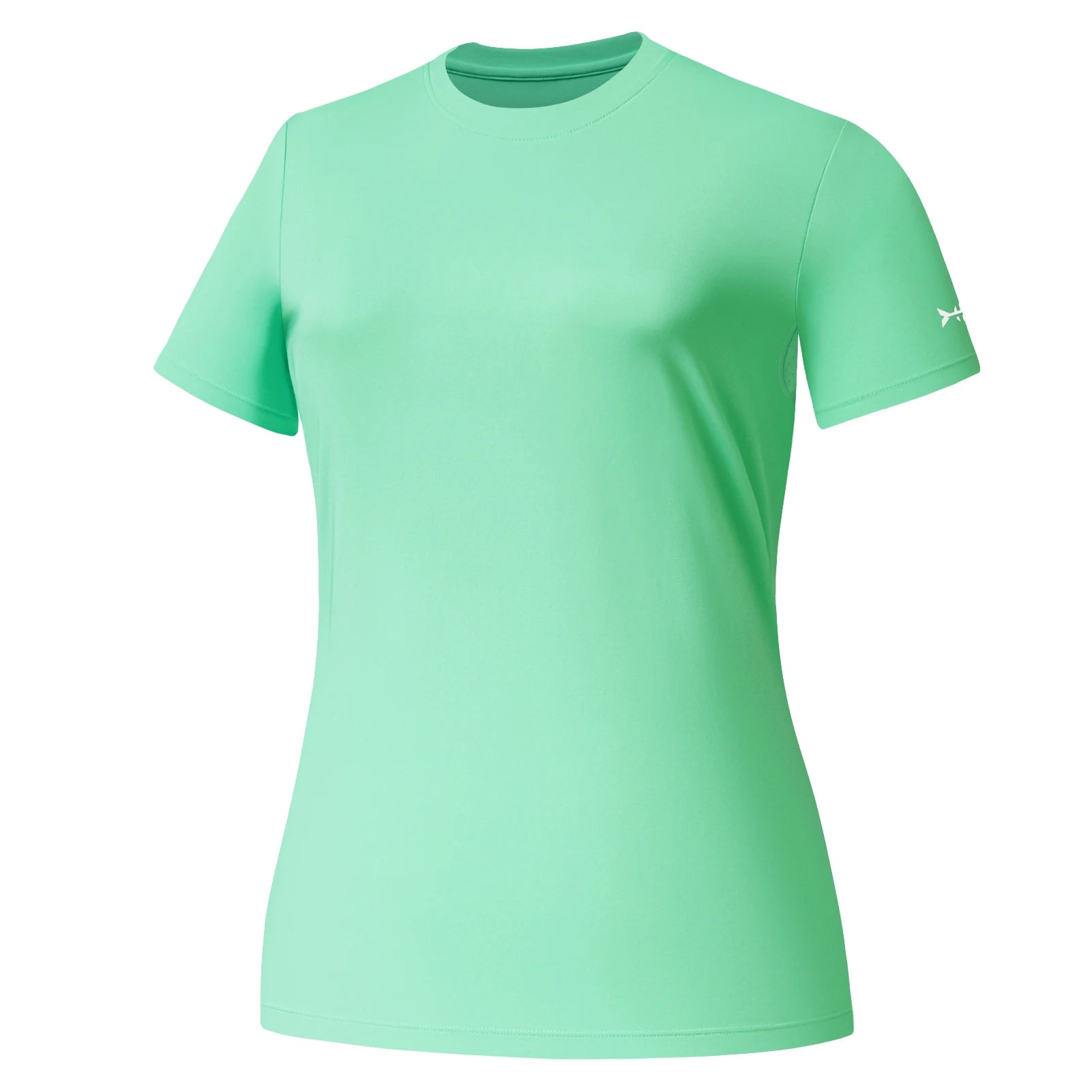 BASSDASH Camiseta de manga corta con cuello redondo y FPS 50+ para mujer, protección solar, refrescante, para pesca, senderismo, informal