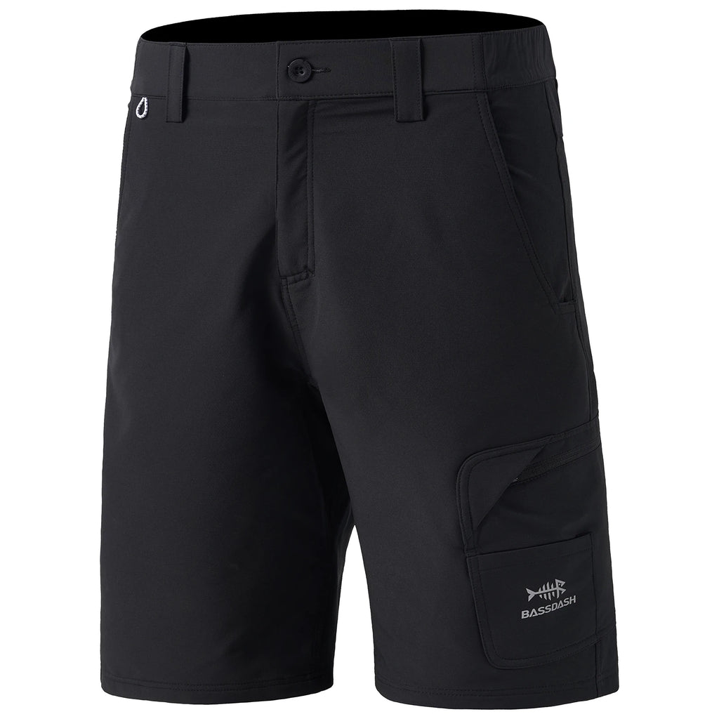 Pantalones cortos de pesca Bassdash para hombre, resistentes al agua, con bolsillos con cremallera, de secado rápido, de camuflaje, tácticos, para golf y senderismo
