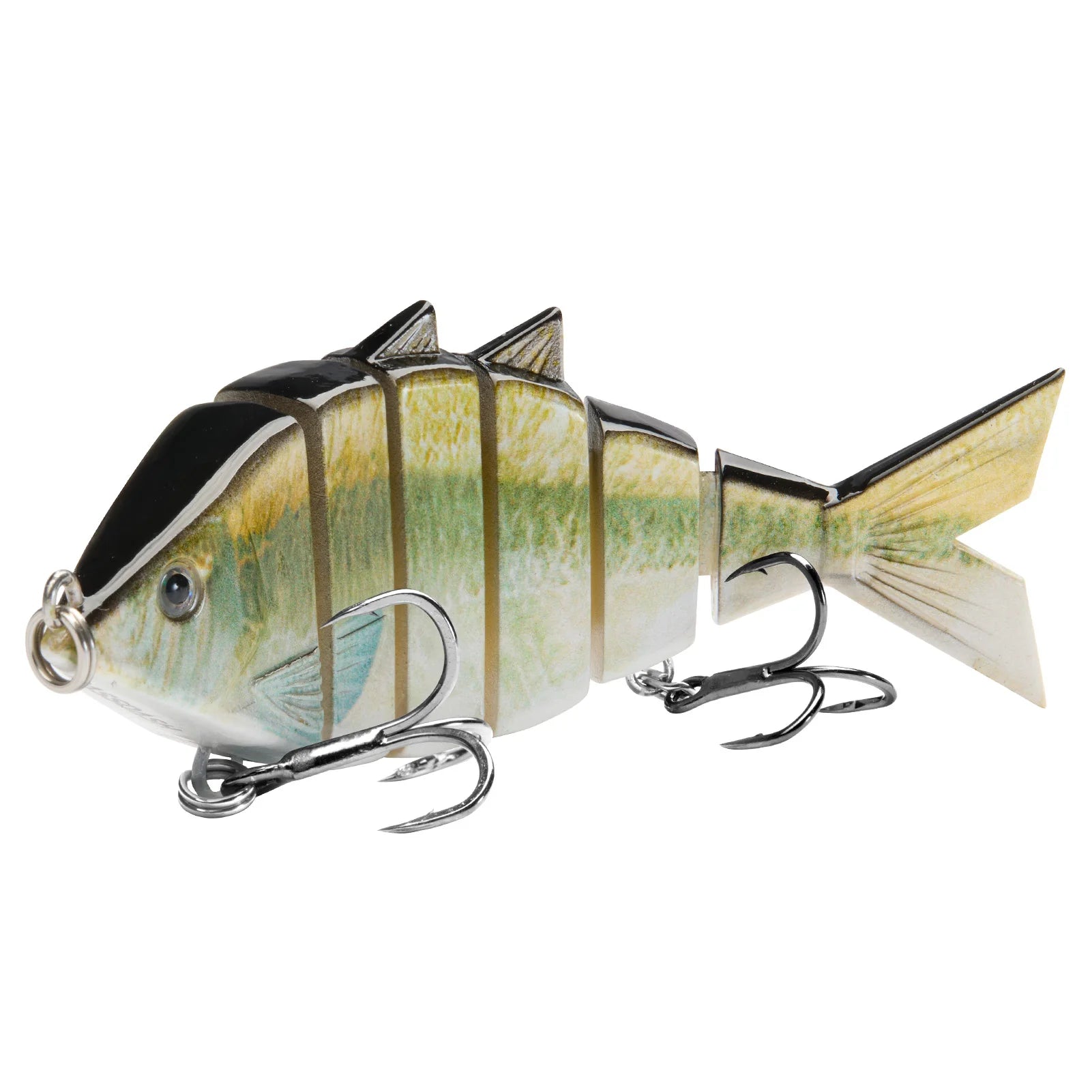 Señuelo de pesca duro multiarticulado BASSDASH Bone Swimbait   con segmentos de corte angular de 3,7 pulgadas/0,66 oz