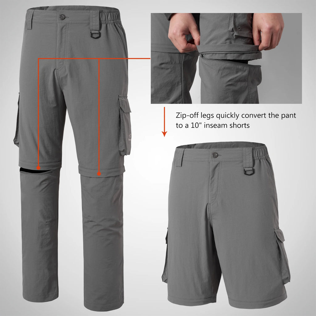 Bassdash Men’s Outdoor Quick Dry Convertible Pants Zip-Off Water Resistant Lightweight Fishing Hiking Cargo Shorts with UPF50+