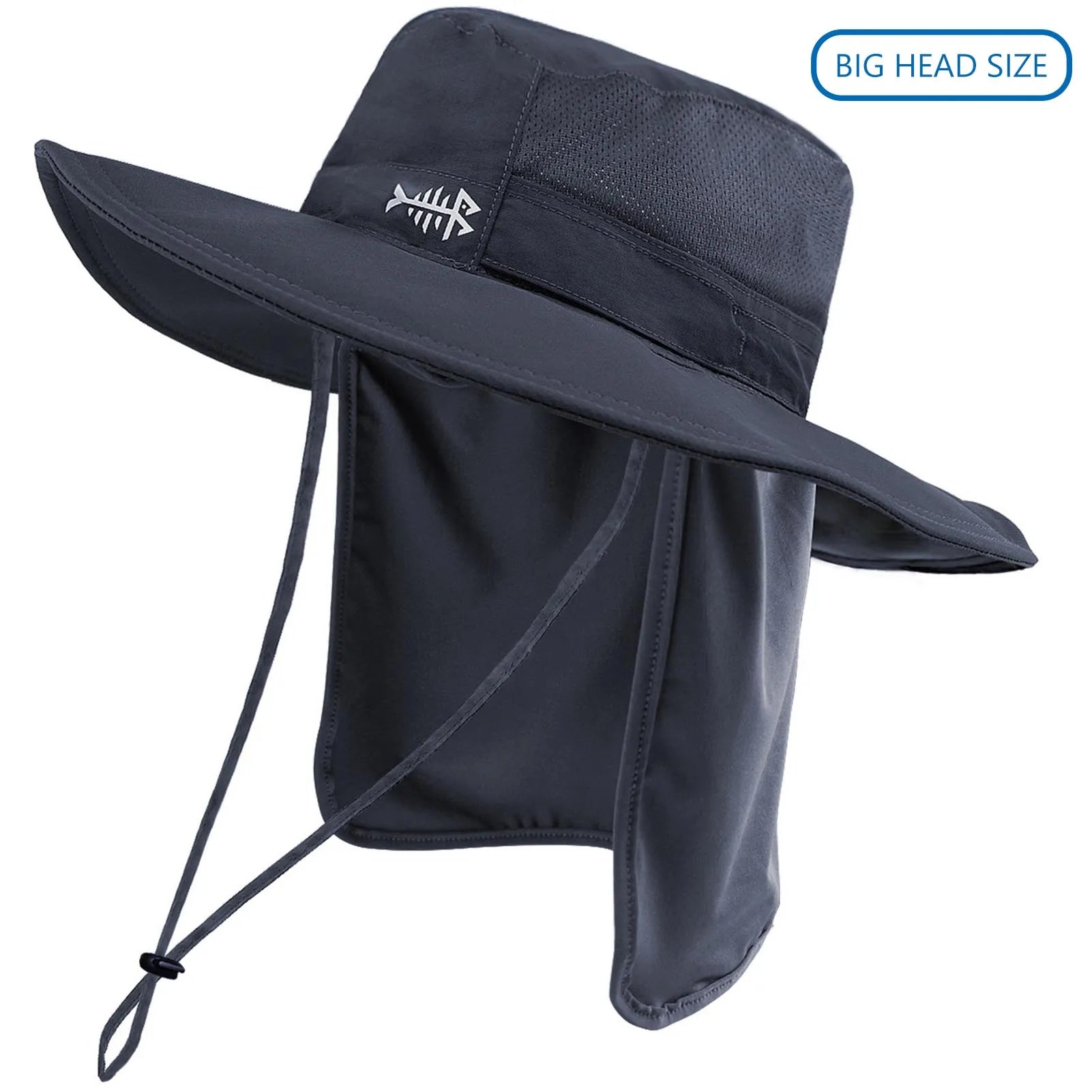 Bassdash - Sombrero de pesca desmontable con protección solar UPF 50+, resistente al agua y con solapa de cuello desmontable, ideal para senderismo y acampada