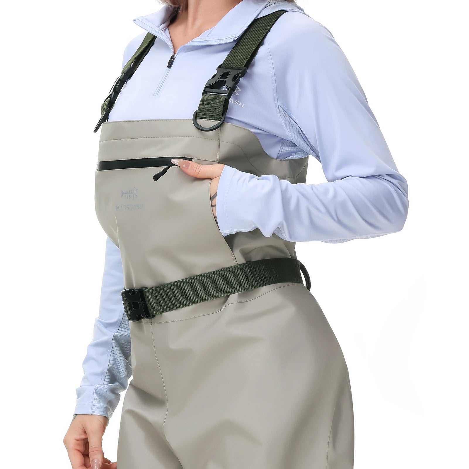 Overol de pesca Bassdash IMMERSE para mujer, transpirables, con medias, impermeables y ligeros, con calcetín hasta el pecho