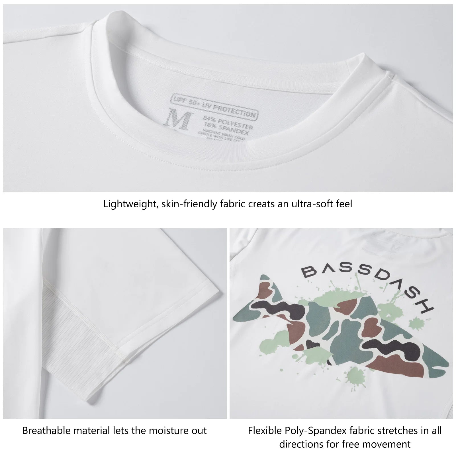 Bassdash Men’s Graphic T-Shirts Short Sleeve Fishing Shirt UPF 50+ Moisture Wicking UV Sun Protection FS36M