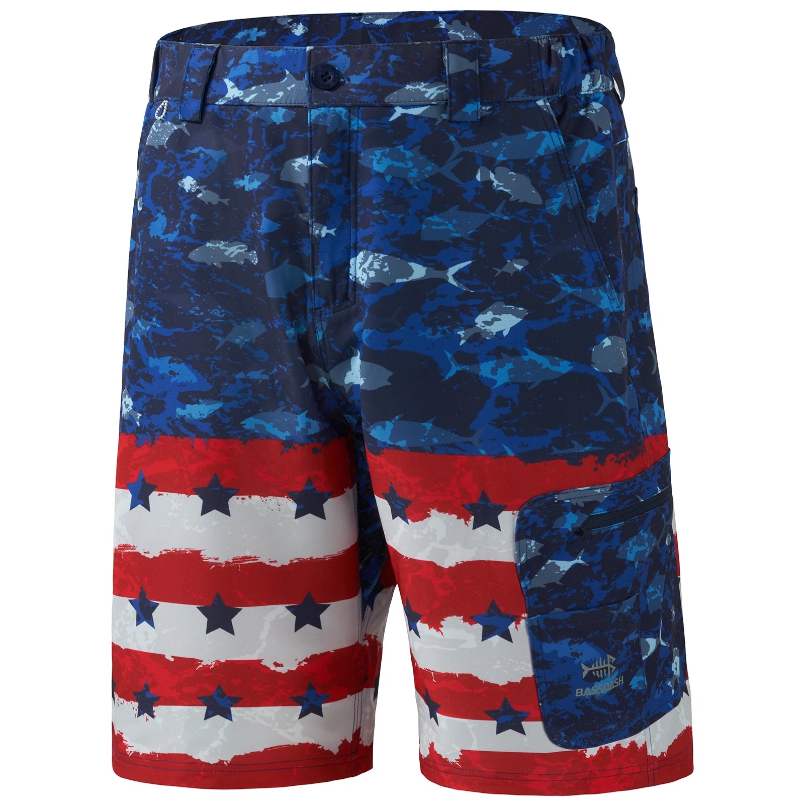 Pantalones cortos de pesca Bassdash para hombre, resistentes al agua, con bolsillos con cremallera, de secado rápido, de camuflaje, tácticos, para golf y senderismo