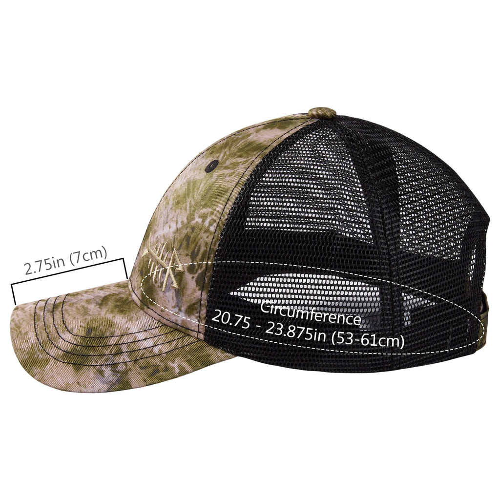 Gorra de golf Bassdash Altimate Fishing con parte trasera de malla para hombre y mujer, ajustable, con visera de béisbol y estampado de camuflaje de flamencos