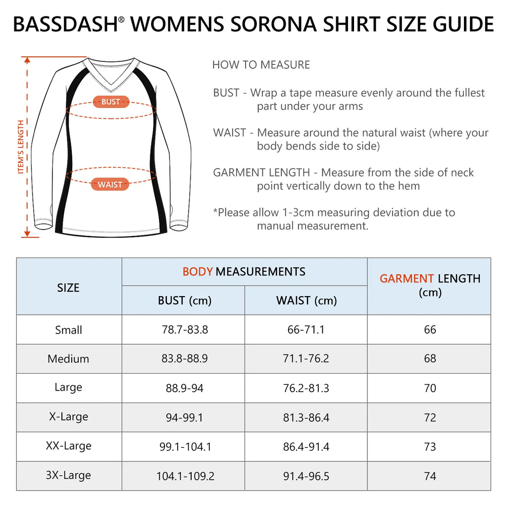 BASSDASH - Camiseta de pesca antiarrugas para mujer, con protección solar UPF 50+, cuello en V, transpirable, para senderismo