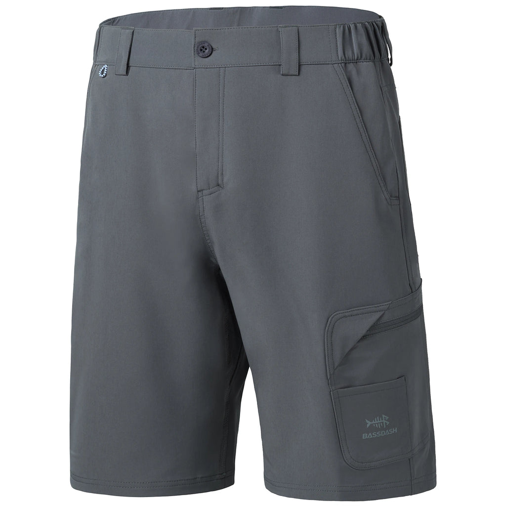 Pantalones cortos de pesca Bassdash para hombre, resistentes al agua, con bolsillos con cremallera, de secado rápido, de camuflaje, tácticos, para golf y senderismo