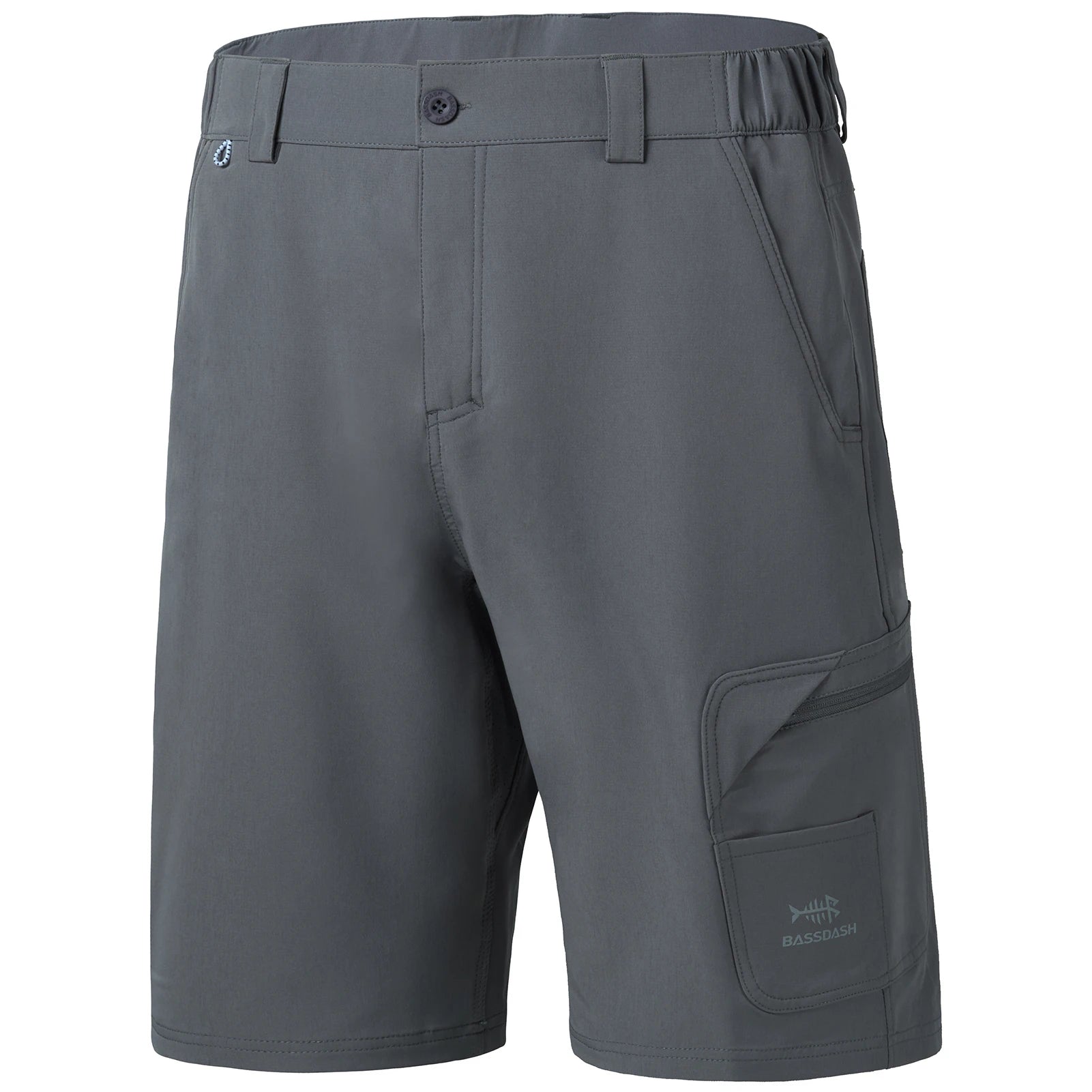 Pantalones cortos de pesca Bassdash para hombre, resistentes al agua, con bolsillos con cremallera, de secado rápido, de camuflaje, tácticos, para golf y senderismo
