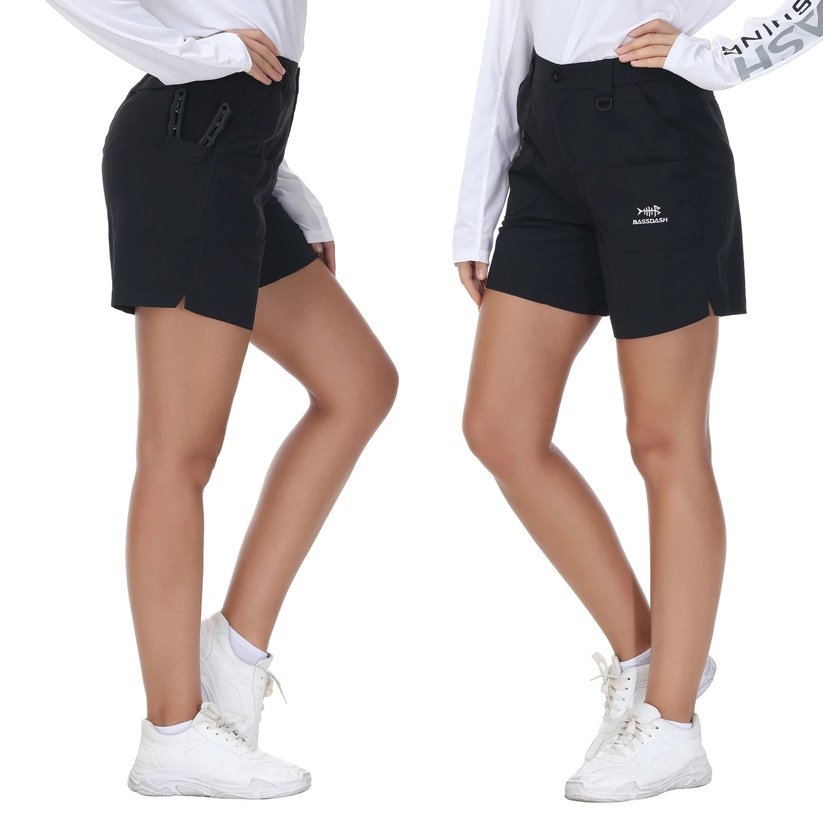 Pantalones cortos de pesca Bassdash de 7 pulgadas para mujer, resistentes al agua UPF 50+, de secado rápido, ligeros, para senderismo, con bolsillos