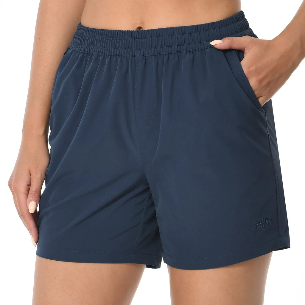 Pantalones cortos cargo Bassdash de 12,7 cm para mujer, para pesca, senderismo, secado rápido, con bolsillos con cremallera, resistentes al agua UPF 50+, para verano, informales