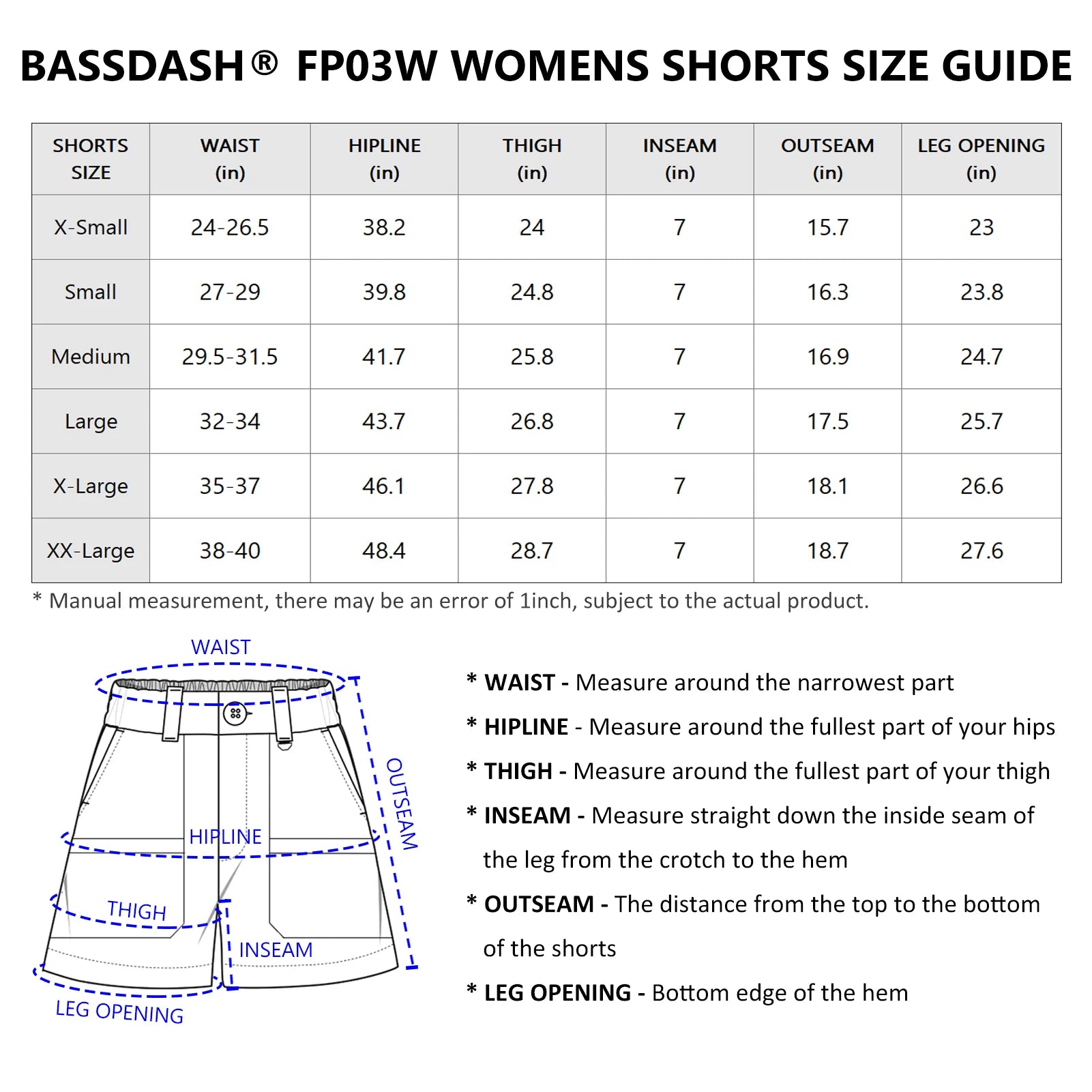 Pantalones cortos de pesca Bassdash de 7 pulgadas para mujer, resistentes al agua UPF 50+, de secado rápido, ligeros, para senderismo, con bolsillos