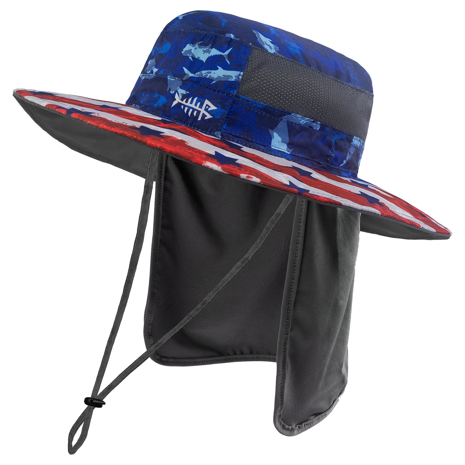 Bassdash - Sombrero de pesca desmontable con protección solar UPF 50+, resistente al agua y con solapa de cuello desmontable, ideal para senderismo y acampada