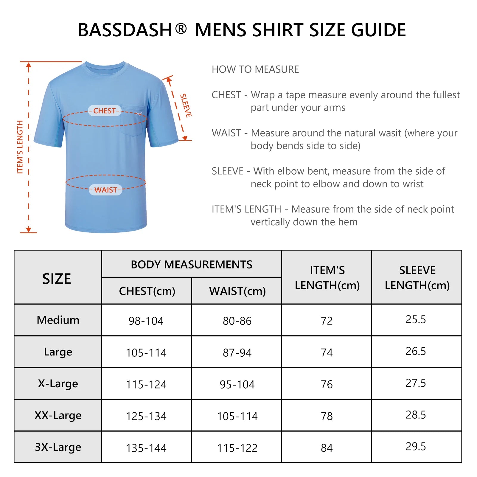 Bassdash Men’s UPF 50+ Performance Short Sleeve Pocket T-shirt UV Sun Protection Fishing Hiking Kayaking Sports Shirts